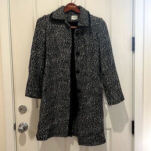 Bergdorf Goodman Milly of New York Coat Black White Long Button Coat